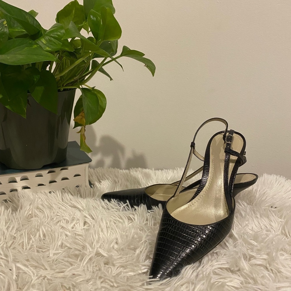 Ann Taylor leather alligator pumps